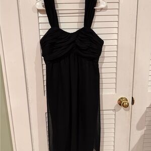 Motherhood Maternity Black Chiffon Dress – Pleated Bodice – Size M